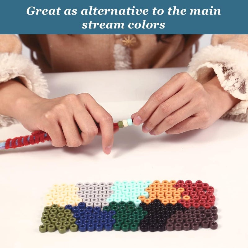 Eppingwin Pony Multi-Colored Bracelet Beads for Hair Braids & Crafts - Plastic Earth Tone Hair Beads (Small Pack) - Image 3